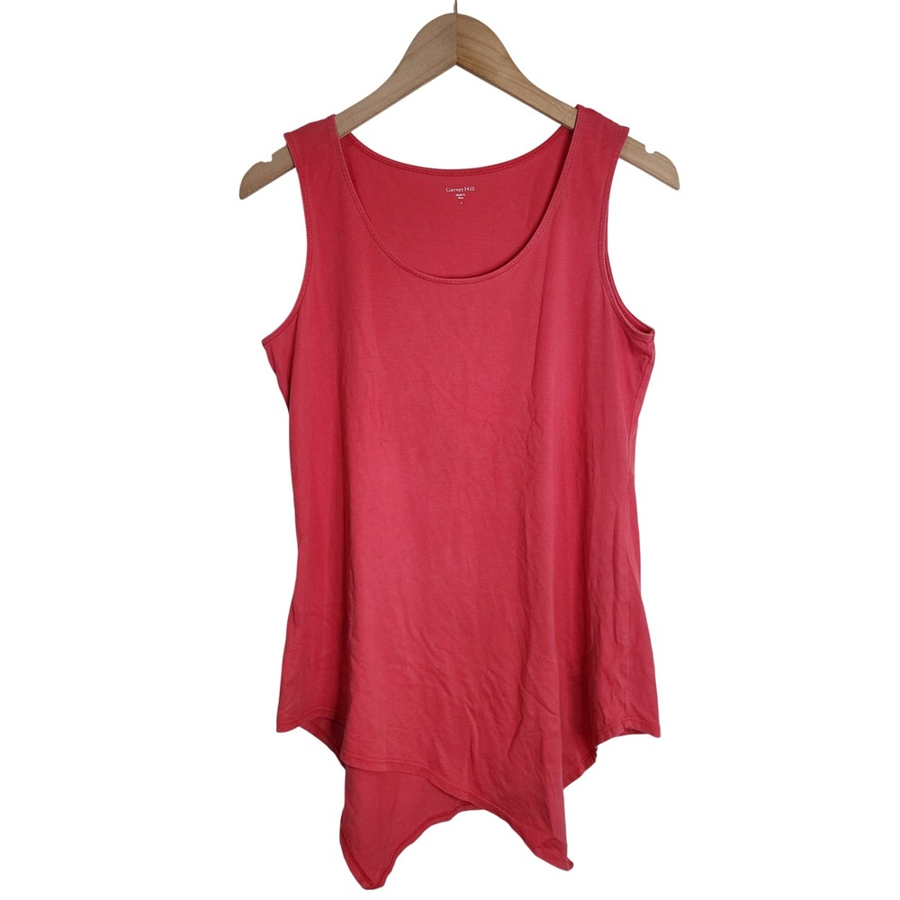 Garnet Hill Tank Top Women's Small Hankerchief Hem‎ Pima Cotton Pink